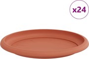 vidaXL Tavă rotundă pentru flori 24 pcs Roșu cărămidă Ø 14 x 2 cm