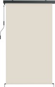 Outsunny Copertină Rulabilă de Exterior Anti-UV cu Carcasă din Aluminiu și Manivelă, Copertină de Soare din Poliester, 250x160 cm, Alb Crem | Aosom Romania