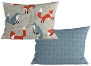 Set 2 huse decorative pentru perne FOXIVA 40x60 cm, gri