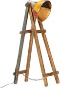 vidaXL Lampă de podea multicoloră E27, lemn masiv de mango