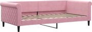 vidaXL Pat de zi, roz, 100x200 cm, catifea