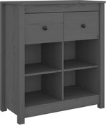 vidaXL Servantă, gri, 70x35x80 cm, lemn masiv de pin