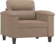 vidaXL Canapea de o persoană, cappuccino, 60 cm, piele ecologică