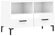 vidaXL Comodă TV, alb extralucios, 80x36x50 cm, lemn prelucrat