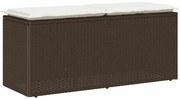 vidaXL Bancă de grădină cu pernă maro 110x40x44 cm polirattan