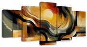 Tablou 5-piese apus de soare abstract