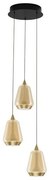 Lustra moderna cu 3 pendule LED, Metal, Sticla, Champaign, ALISH