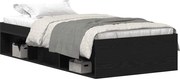 vidaXL Cadru de pat fără saltea Stejar negru 75x190 cm Lemn prelucrat
