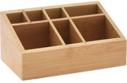 Organizator pentru cosmetice, din bambus, natural, 17 x 10 x 8 cm