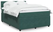 vidaXL Pat box spring cu saltea, verde închis, 140x190 cm, catifea