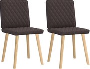 vidaXL Scaune de masă, 2 buc., maro închis, material textil