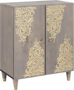 vidaXL Bufet Gri și Aur 60 x 33 x 75 cm Lemn de mango solid