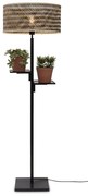 Lampadar eco din bambus cu polita Java black/50x22, bl/nat