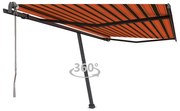 vidaXL Copertină autonomă retractabilă automat oranj&maro 400x300 cm