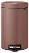 Cos de gunoi cu pedala Brabantia NewIcon 1008845, 12 L, Inchidere lina, Baza antiderapanta, Finisaj satinat, Maro