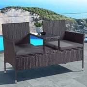 Juskys Bancă din ratan - Monaco negru