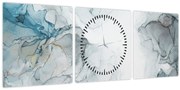 Tablou - Marmură albastră (cu ceas) (90x30 cm)