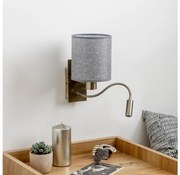 Lampă LED de perete Brilagi NUBILA 1xE27/25W/230V + LED/3W alamă/gri