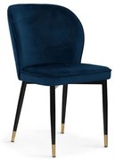 Scaun tapitat bleumarin/negru cu auriu Aniel