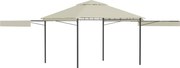 vidaXL Pavilion cu acoperiș dublu extins, 3x3x2,75 m, crem, 180 g/m²