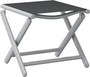 vidaXL Taburet pliabil, negru și argintiu, aluminiu și textilenă