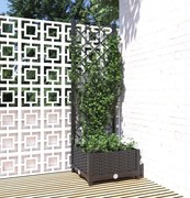 vidaXL Jardinieră de grădină cu spalier negru, 40x40x121,5 cm, PP