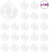 vidaXL Set de Globuri de Crăciun 100 pcs Transparent Ø 8 cm