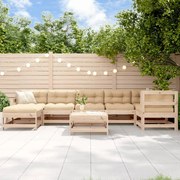 vidaXL Set mobilier de grădină cu perne, 8 piese, lemn masiv