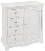 Dulap polivalent alb antichizat din MDF, 66x32,5x80 cm, Blanc Bizzotto