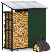 Adăpost pentru lemne de foc CORINA, 198x163x70cm, antracit/verde Gardebruk