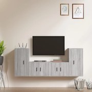 vidaXL Set dulapuri TV, 4 piese, gri sonoma, lemn prelucrat