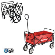 Cărucior de plajă pliabil de grădină roșu