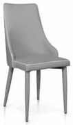 Scaun Molino, piele ecologica, structura metalica - GRI DESCHIS