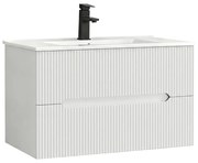 Trent 80 dulap de baie inferior cu chiuvetă ceramică 2 sertare, alb