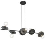 Lustră pe cablu TOKEN 6xE27/15W/230V negru