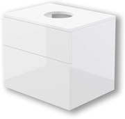 Set mobilier baie suspendat 60 cm cu blat inclus, alb lucios, Deante Prizma Alb lucios