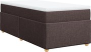 vidaXL Pat box spring cu saltea, maro închis, 90x200 cm, textil