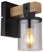 Aplica de perete design industrial Lila negru, maro