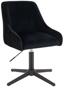 HR920CROSS Scaun Neagră din Catifea cu Bază Neagră