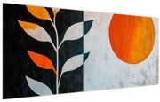 Tablou - Abstracție cu plantă și soare (120x50 cm)