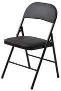 Scaun pliabil pentru living, bucatarie si camping HouseXL™ Black Folding Chair 2900, Dimensiuni 46X47X98 cm, Sezut moale, Design ergonomic, Picioare