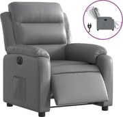 vidaXL Fotoliu rabatabil electric, gri, piele ecologică
