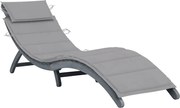 vidaXL Șezlong de grădină cu pernă gri, lemn masiv de acacia