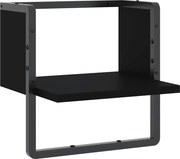 vidaXL Raft de perete cu bare, negru, 30x25x30 cm