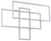Lustra LED suspendata design geometric FRAME SP RETTANGOLO alba