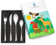 Tacâmuri argintii din oțel inoxidabil pentru copii 4 buc. Forest Animals – Zilverstad