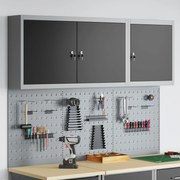 vidaXL Set de Cabinet pentru Unelte și Pegboard cu raft 5 pcs Negru