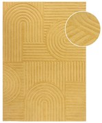 Covor din lână Flair Rugs Zen Garden 120 x 170 cm, galben