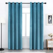 Draperie din catifea cu inele, Premium, densitate 700 g/ml, Turcoaz