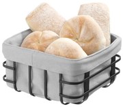 Coș de pâine din material textil, 19 x 19 cm, Hendi, negru-gri